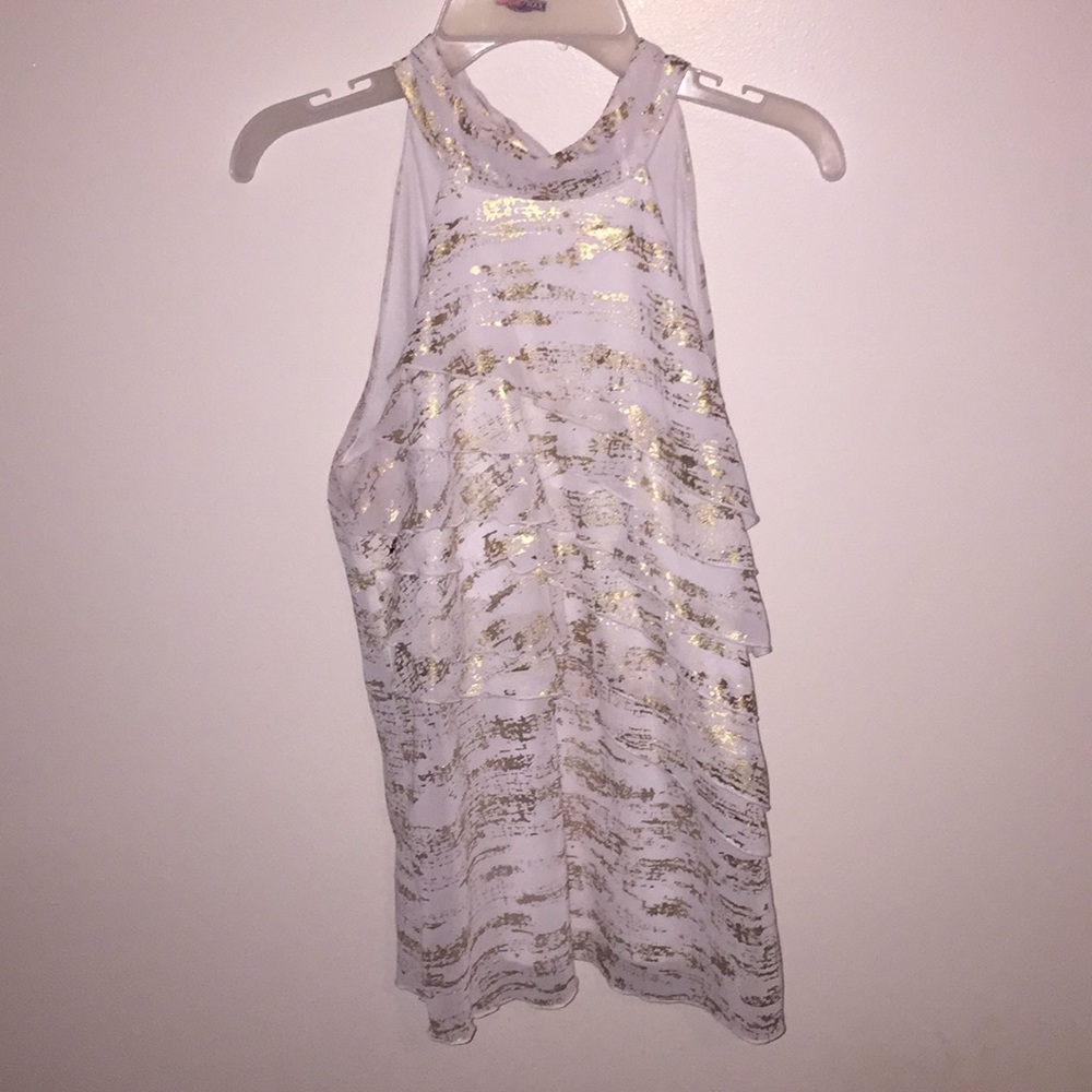 Sparkly ruffled halter top